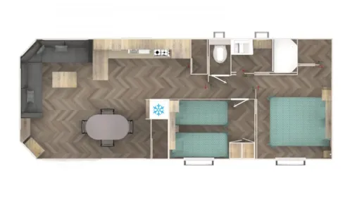 Accommodation - Mobile-Home Luxe 40 M² (4P-2 Bedrooms), Air Conditionning, Tv, Dishwasher, Plancha, Nespresso - image n°10 - Flower Camping Saint Amand