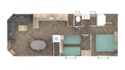 Mobile-home Luxe 40 m² (4p-2 bedrooms), air conditionning, TV, dishwasher, plancha, Nespresso
