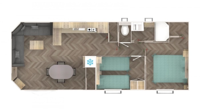 Mobil-Home Luxe 40M² (4P-2Ch), Spa, Clim, Tv, Lv, Lit 160,Volets Roulants, Plancha, Nespresso