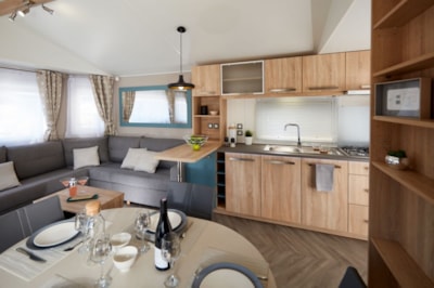 Mobile-home Luxe 40 m² (4p-2 bedrooms), air conditionning, TV, dishwasher, plancha, Nespresso