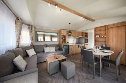 Accommodation - Mobile-Home Luxe 40 M² (4P-2 Bedrooms), Air Conditionning, Tv, Dishwasher, Plancha, Nespresso - image n°2 - Flower Camping Saint Amand