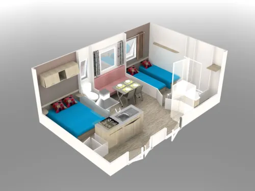 Accommodation - Mobil-Home Comfort 24M² (4P-2 Bedrooms) - image n°3 - Flower Camping Saint Amand