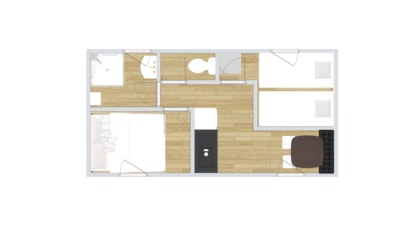 Mobil home standard ALESIA 2 bedrooms in the shade