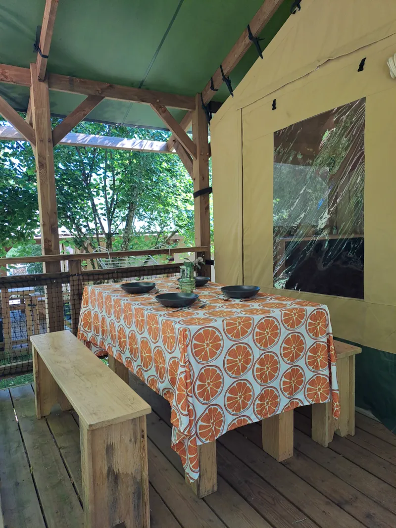 Tente Lodge Glamping 24M2 Pour 2/3 Personnes