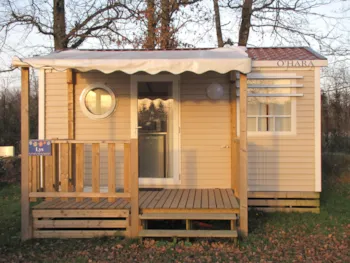 Mietunterkunft - Mobilheim18m² 1 Zimmer + Überdachte Terrasse - Camping des Etangs