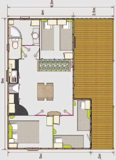 Chalet 35m² 3 Bedrooms + covered terrace