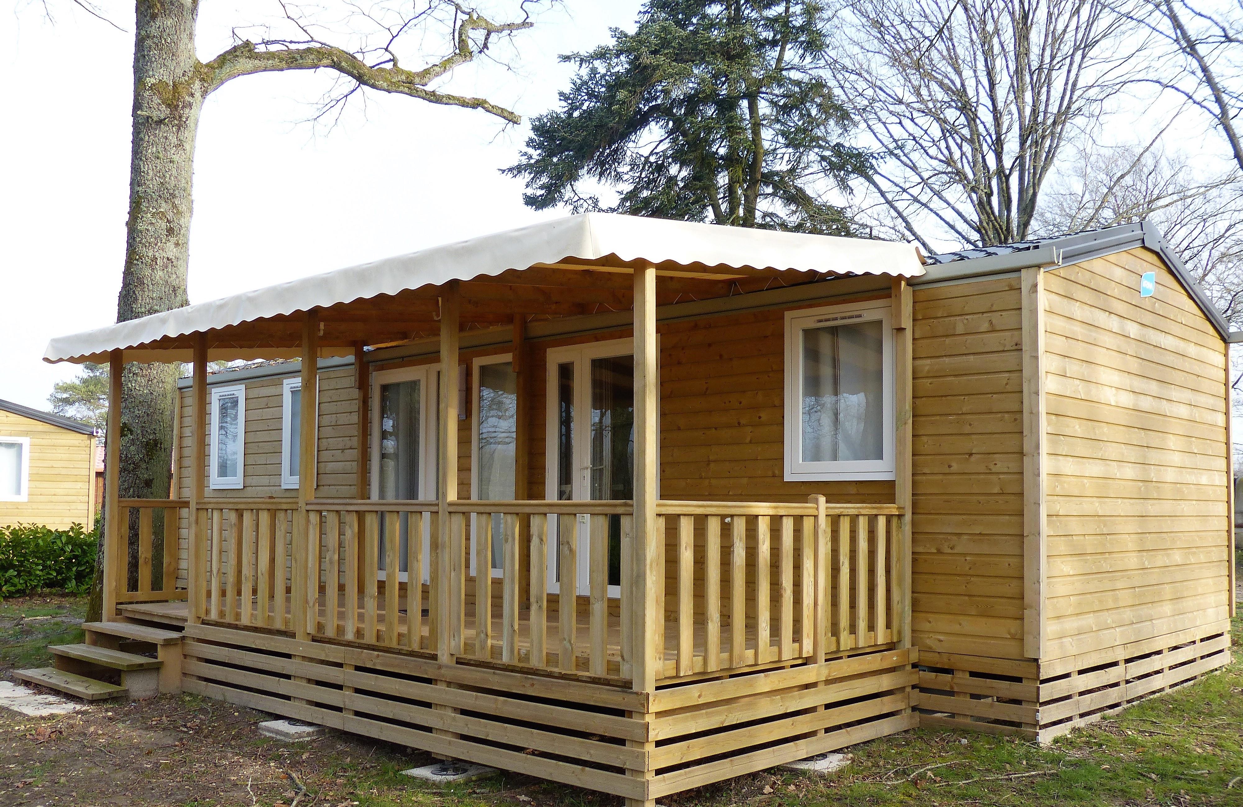 Location - Mobilhome Bois 3 Chambres - 40M² Standing - Camping des Étangs, Aubigny-sur-Nère