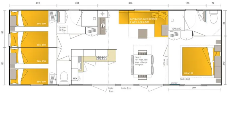 Mobilhome Bois 3 Chambres - 40M² Standing