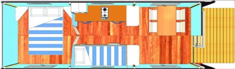 Roulotte 20M² 1 Chambre - Sans Sanitaires