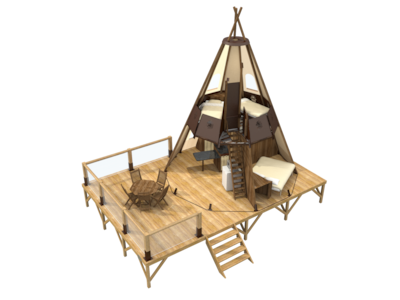 Tipi Grand confort 2 ch 4 pers