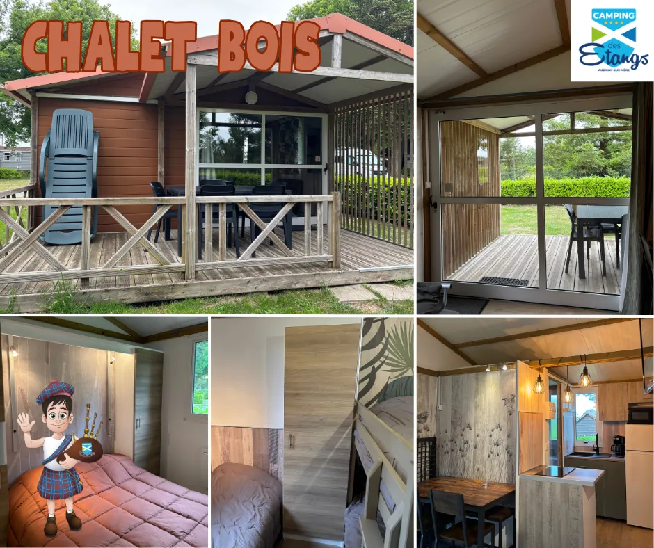 Location - Chalet Bois 26M² 2 Chambres + Terrasse Couverte - Camping des Etangs