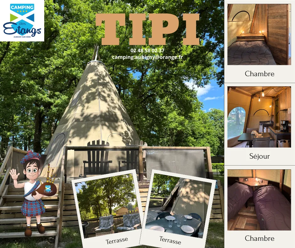 Location - Tipi Grand Confort 2 Ch 4 Pers - Camping des Etangs