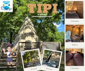 Mietunterkunft - Tipi Grand Confort 2 Ch 4 Pers - Camping des Etangs