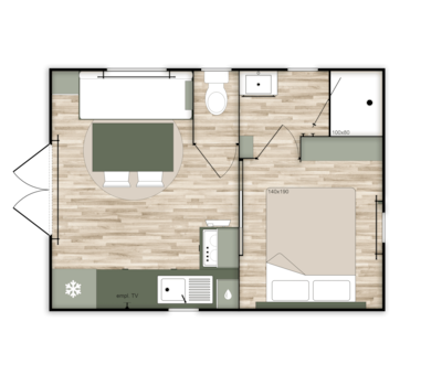 1-Bedroom Mobile Home with Air Conditioning