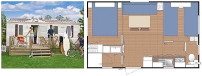 Mobile home Standard 29m² 2 rooms + terrace 12m² + TV + air-conditioning