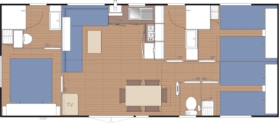 [Réservé aux professionnels] Mobil-home 3 personnes / 3 chambres