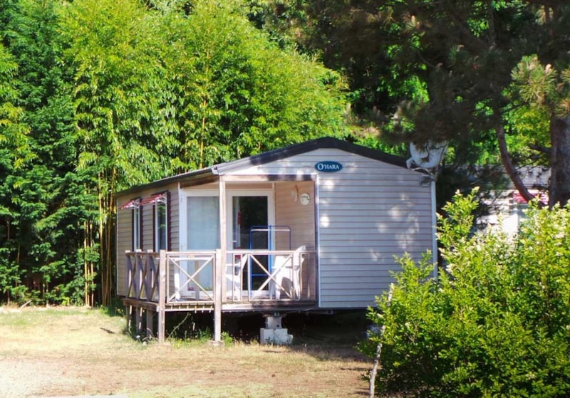 Mobil-home Famille Standard 34m² 3 chambres + terrasse intégrée 6m² + TV + Clim + Kit bébé