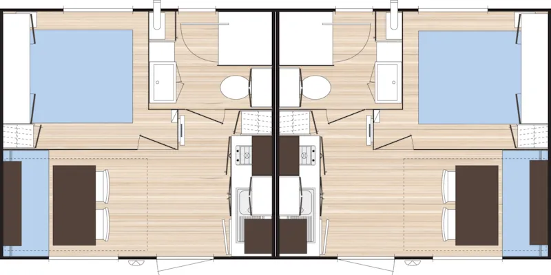 Mobil-Home Standard 16M² 1 Chambre + Terrasse 9M² + Tv