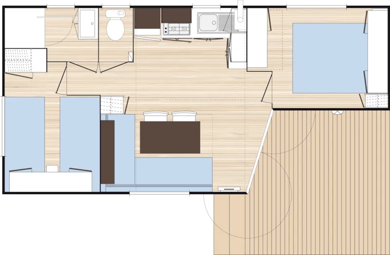 [Réservé Aux Professionnels] Mobil-Home 2 Personnes / 2 Chambres