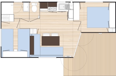 [Réservé aux professionnels] Mobil-home 2 personnes / 2 chambres