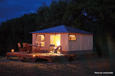 NEW - Bungalow canvas Marquises 19m² 2 rooms (without toilet blocks) Mini 1 night