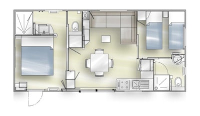 Mobile home Méditerranée 2 bedrooms air-conditioned