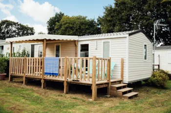 Mietunterkunft - Mobilheim Konfort 32/36 M² (3 Zimmer) + Halbüberdachte Terrasse - Camping Kerscolper