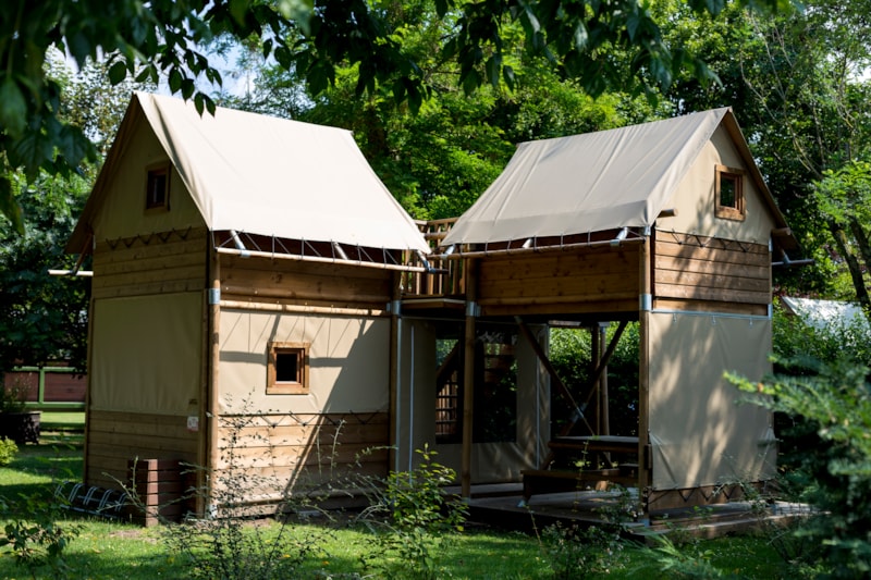 Tente LE NID 46 m² - 3 chambres - Sanitaires + Cuisine