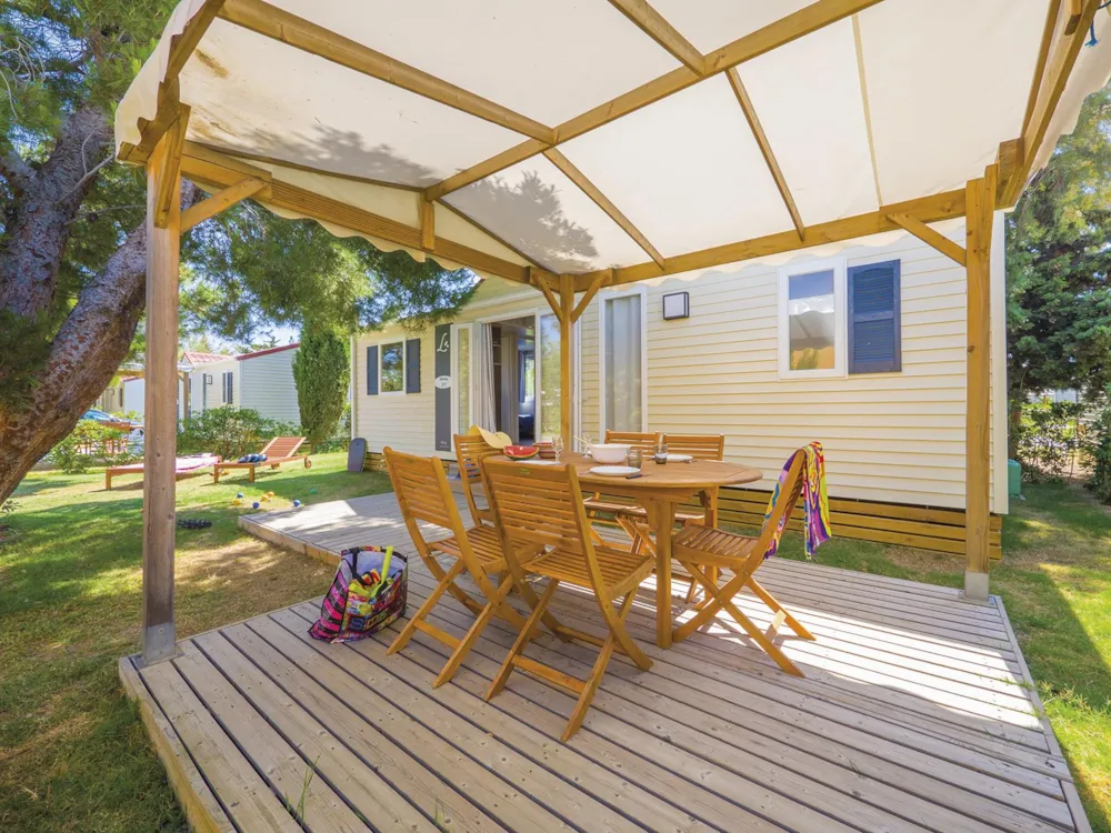 Mietunterkunft - Cottage Flores 3 Zimmer / Klimaanlage + Kiosque *** - Capfun - Camping Les Mimosas