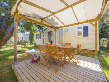 Mietunterkunft - Cottage Flores 3 Zimmer / Klimaanlage + Kiosque *** - Capfun - Camping Les Mimosas
