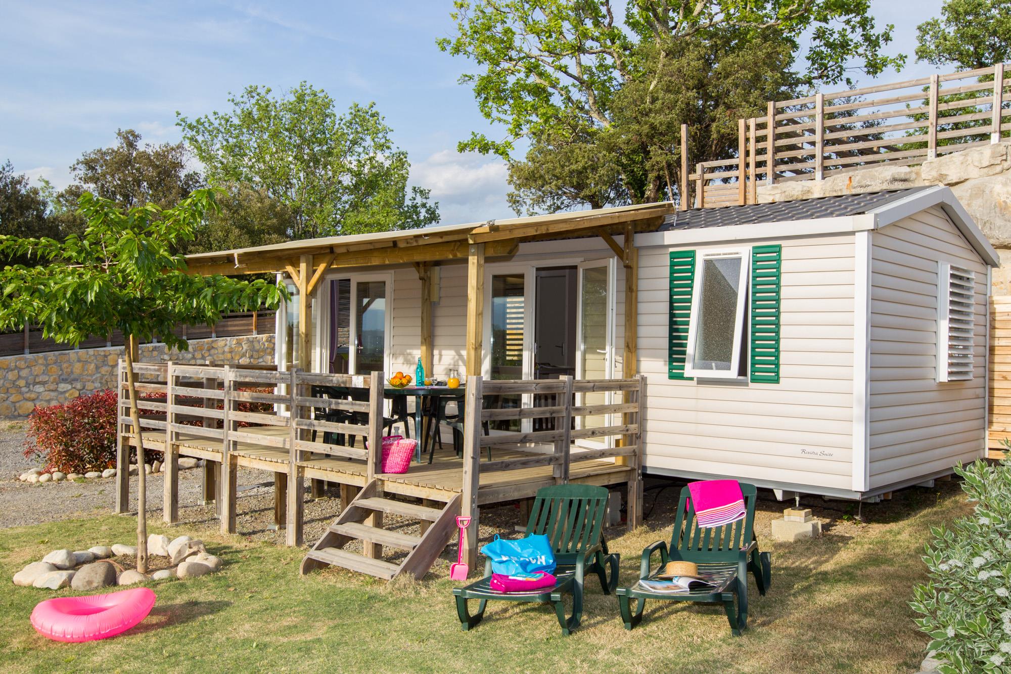 Accommodation - Sunêlia Confort Natura - 29M² - 2 Bedrooms With Tv - Camping Sunêlia Aluna Vacances