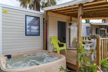 Mietunterkunft - Cottage Spa + Tv + Klimaanlage - Camping l’Oasis & California