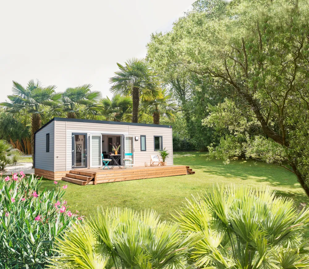 Location - Mobilhome  Bali   3 Chambres  33M² ,  Terrasse Couverte - Camping Paradis Aloé