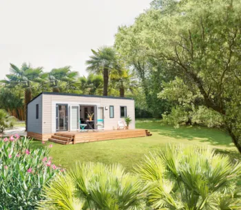 Huuraccommodatie(s) - Mobilhome  Bali   3 Chambres  33M² ,  Terrasse Couverte - Camping Paradis Aloé