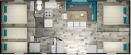 Accommodation - Cottage Luxe Xxl 4 Bedrooms + Wood Terrace - Camping La Plage de Treguer