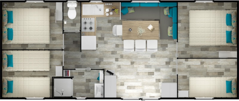 Cottage LUXE XXL 4 kamers 2 badkamer + houten terras