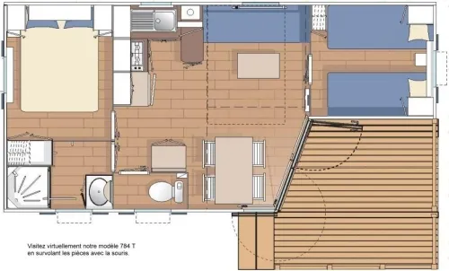 Mobil-Home 2 Chambres 27M² + Terrasse 8M² Semi Couverte - Vue Mer