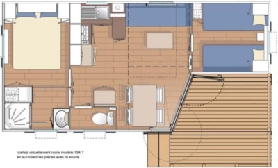 Mobil-home 3 bedrooms 27m² + Half-covered terrace 8m² - Sea View — 8