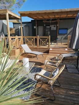 Huuraccommodatie(s) - Mobilhome Taos 60M² - Airconditioning - Tv - Vaatwasser - Koawa Camping Beau Rivage