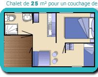 Chalet ABEILLE Standard 19m2 (1 bedroom)  + sheltered terrace 5,50m2 — 2