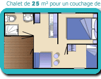Chalet Abeille Standard 19M2 (1 Chambre)  + Terrasse Couverte 5,50M2