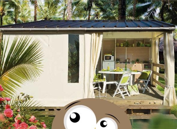 Bungalow toile TITHOME Standard 26m2 (3 chambres) + terrasse couverte