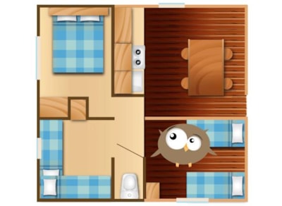 Canvas bungalow TITHOME Standard 26m2 (3 bedrooms) + sheltered terrace — 2