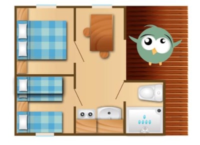 Chalet GECKO Standard 20m² (2 bedrooms) + sheltered terrace 7m² — 6