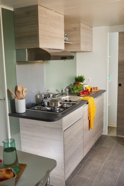 Mobile-home TRIBU Premium 62m² (5 bedrooms + 2 bathrooms) + terrace 25m2+ AIRCO+TV+DISHWASHER — 3