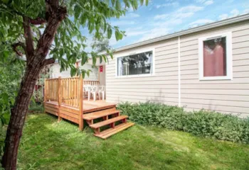 Mietunterkunft - Mobilheim Evo Premium 23M² (2 Zimmer) + Terrasse 7M²+ Airco - Flower CAMPING LES FAUVETTES