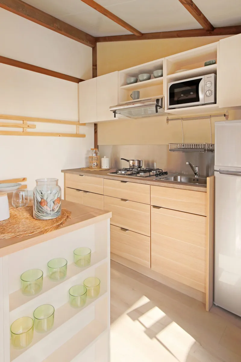 Mobil-Home Portland Premium 35M² (3 Chambres) + Terrasse Couverte 17M² + Clim + Lv + Plancha Gaz