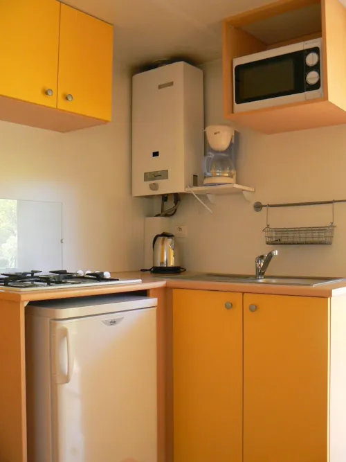 Location - Mobil-Home 2/3 Places + Place Lit Bébé . Tv - image n°3 - Camping Coeur d'Ardèche