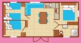 Mobil-Home 6/8 Places, 32M² (3 Chambres). Tv