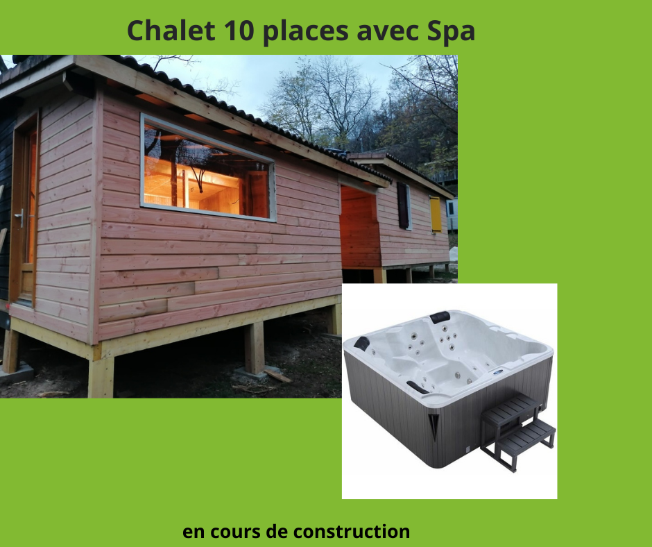 Mietunterkunft - Grand Luxury Chalet 10 Personen - Camping Coeur d'Ardèche